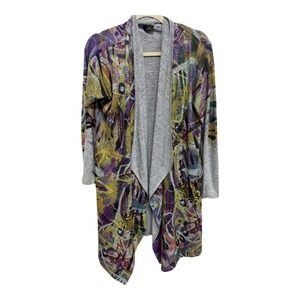 Inoah rare starfish graffiti sample cardigan open front long length size small